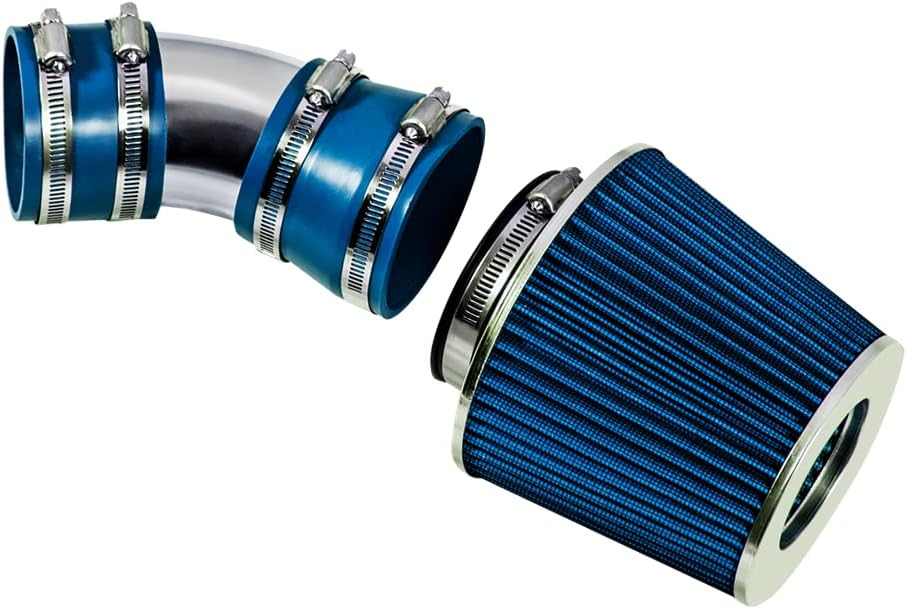 RSG CHROME PIPE with BLUE Short Ram Intake Kit with Filter Compatible For 06-08 Chevy Monte Carlo 3.5L 3.9L V6