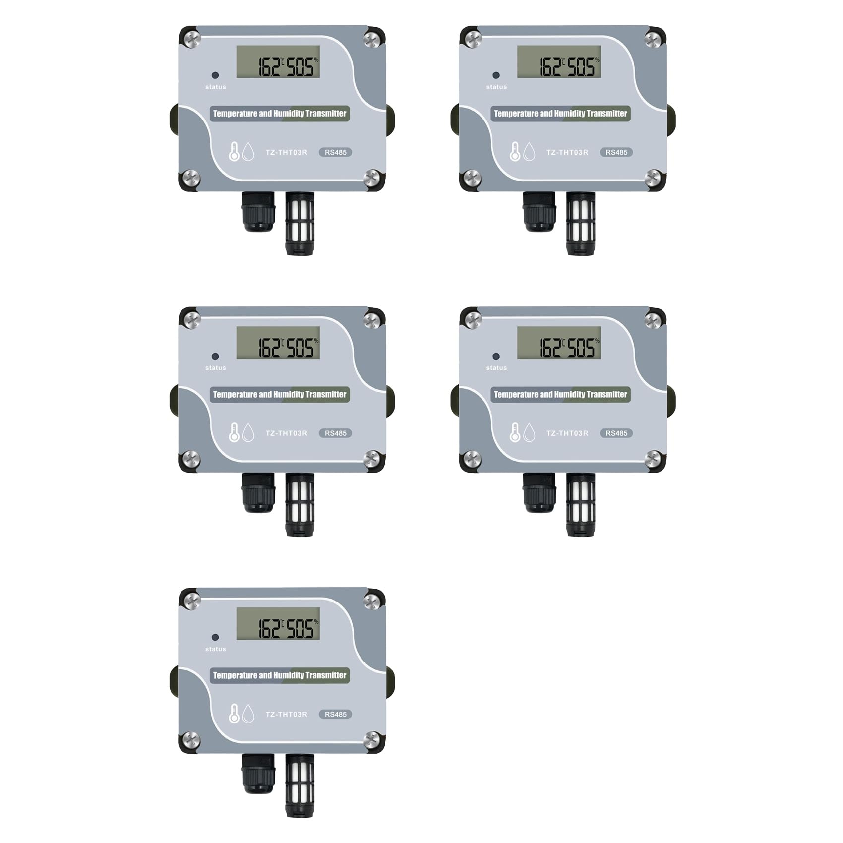 Jnchdghwa Gray 5X Rs485 Temperature Humidity Sensor Modbus Rtu Temp Sensor Digital Industrial Temp And Humidity Transmitter