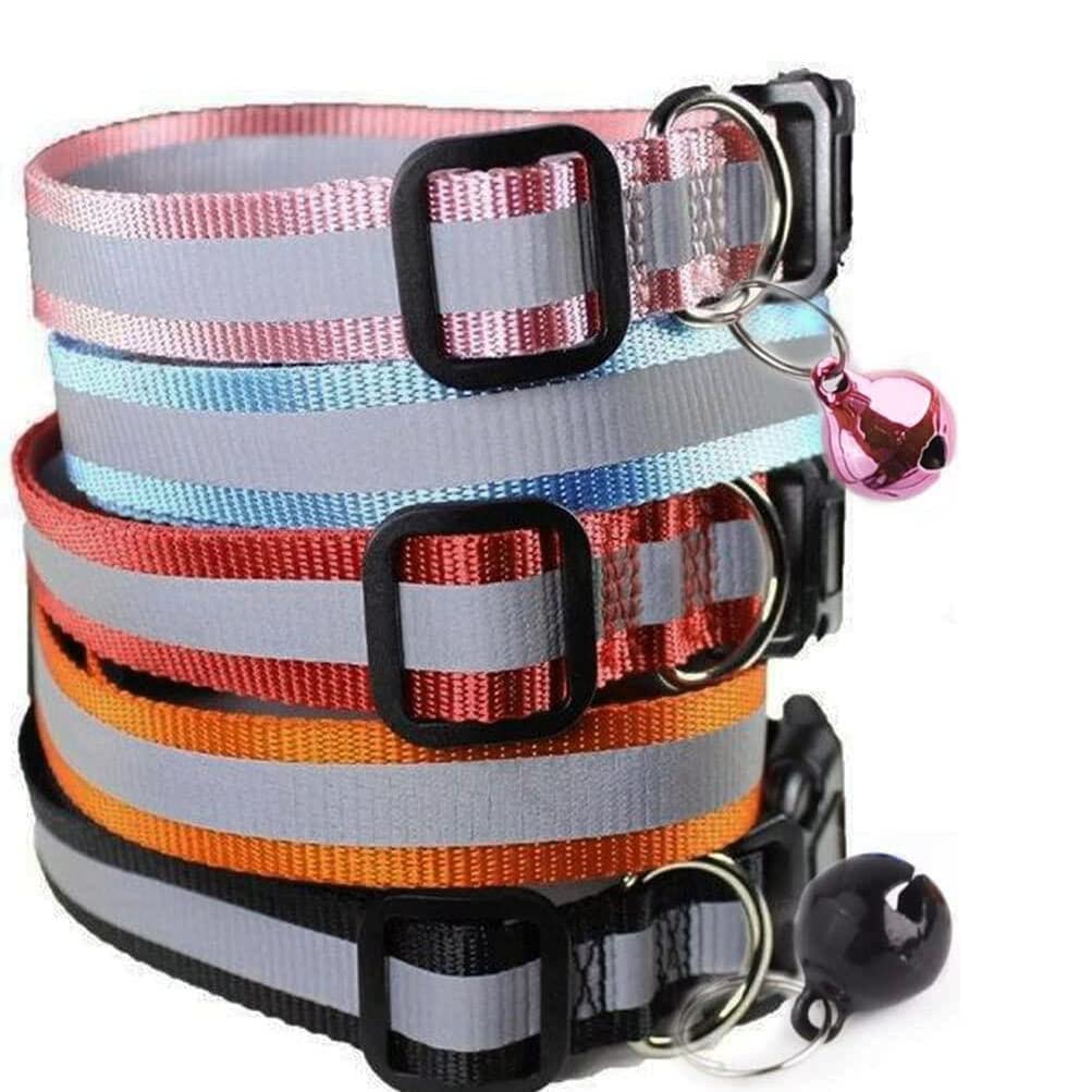 Collare per Gatto Riflettente con Campanella, Sicuro, Nylon, Colori Misti, Collare per Animale Domestico, Collare Rimovibile per Gatto (12)