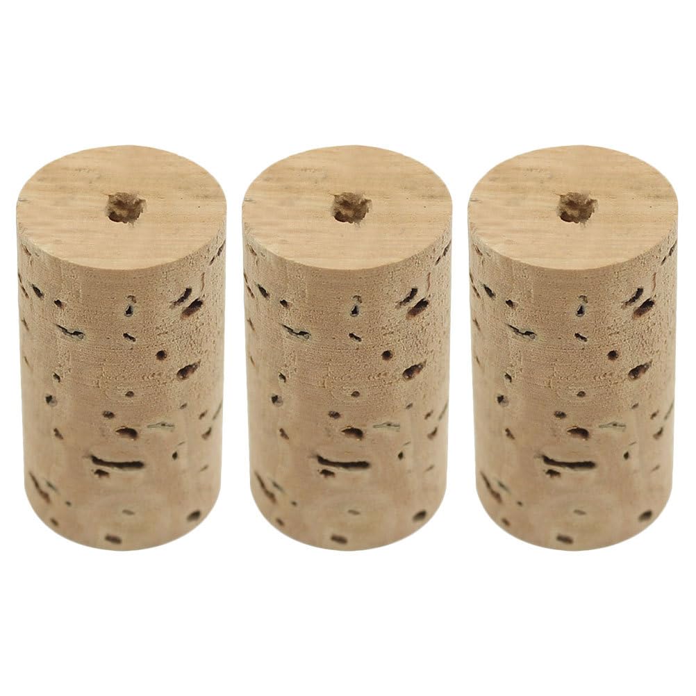 Abaodam 3PCS Flute Headjoint Cork Plug Flute Stopper Plug Crown Repair Parts Replacement Wooden Wine Bottle Cork Stoppers for Musical Instrument