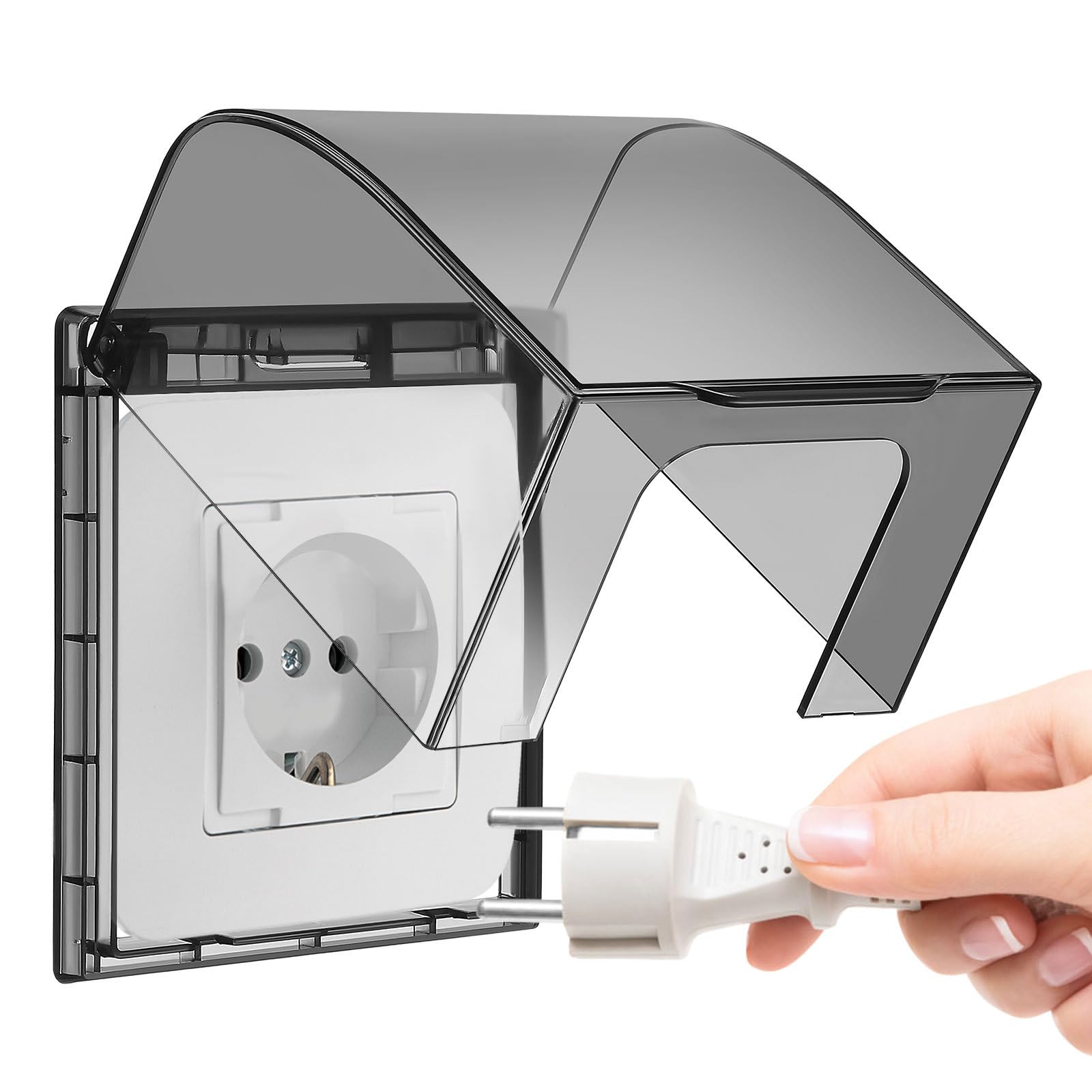 Ciieeo Electrical Outlet Cover - Plastic Socket Protector with Raised Design for 86 Type Switches, Socket Protector for Bathroom Waterproof -