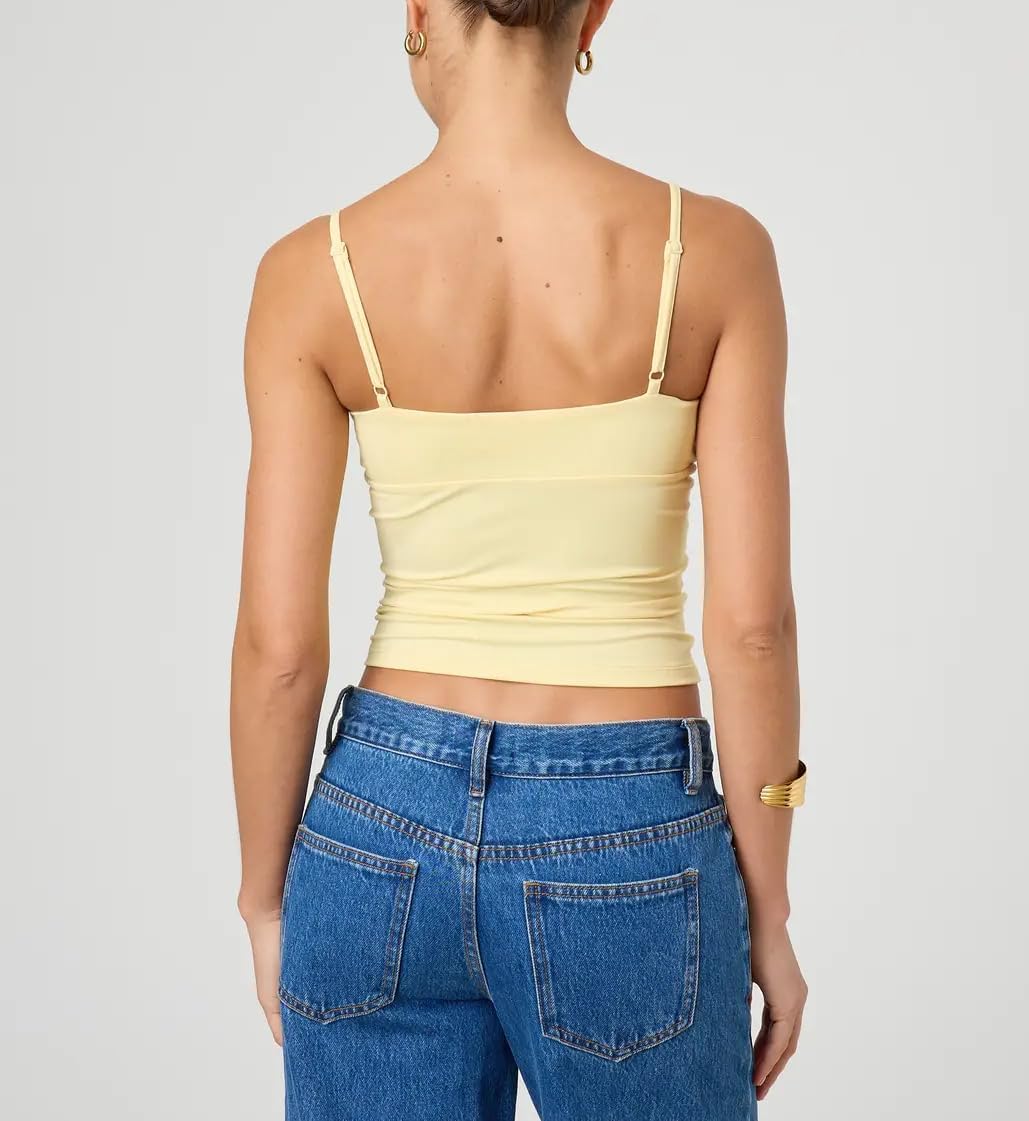 Giraropa Women Summer Basic Cami Shirt Sexy Sleeveless Spaghetti Strap V Neck Tank Top Y2K Slim Fit Going Out Crop Tops - Image 4