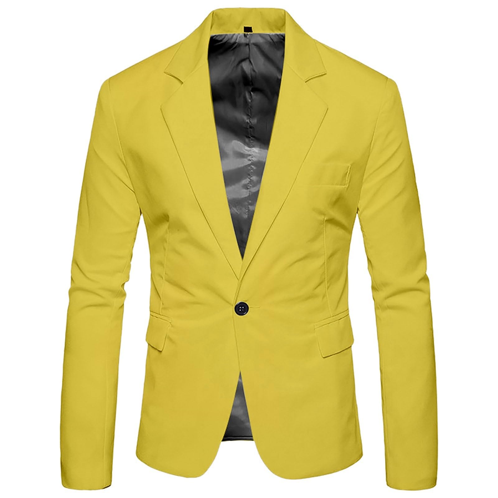 Generisch Giacca con colletto alto, da uomo, slim fit, sportiva, da lavoro, elegante, tinta unita, per smoking, con bottoni, per il tempo libero, leggera, da uomo