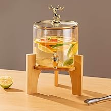 Glass Water jug Pitcher with with lid iced Tea Pitcher Water jug hot Cold Water ice Tea, Wine Coffee Milk and Juice Beverage Carafes 1.8 LTR, Pack of 1 (2.6L Deer Detox jug)