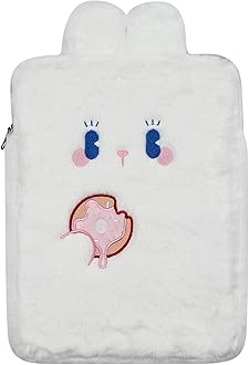 RARITYUS 9-11 Inch Plush Cute Rabbit Laptop Sleeve Bag iPad Protective Case Tablet Cover Notebook Storage Bag for Women Girls