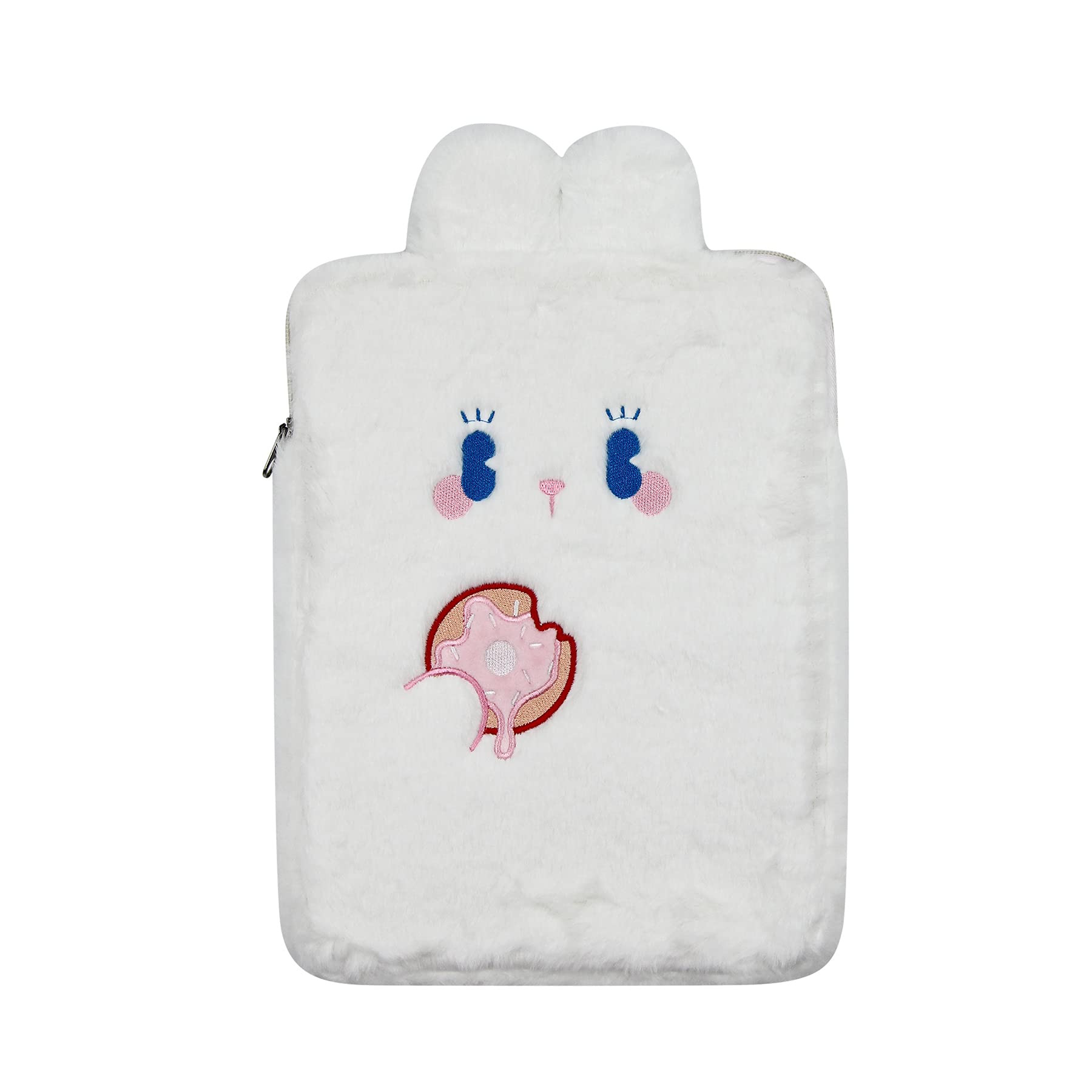 RARITYUS 9-11 Inch Plush Cute Rabbit Laptop Sleeve Bag iPad Protective Case Tablet Cover Notebook Storage Bag for Women Girls