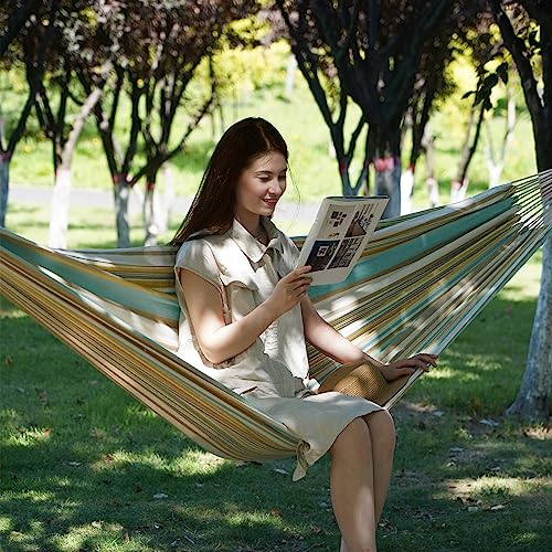Image of INNO STAGE 2 Persons Hammock - Brazilian Double, Portable Camping Bed for Patio, Backyard, Porch, Outdoor & Indoor Use - Soft Cotton with Carrying Bag