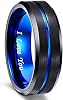 Greenpod Mens Tungsten Ring Wedding Band 6mm 8mm 10mm Engraved I Love You Thin BlueRose GoldBlack Centre Groove Comfort Fit Size 6-17