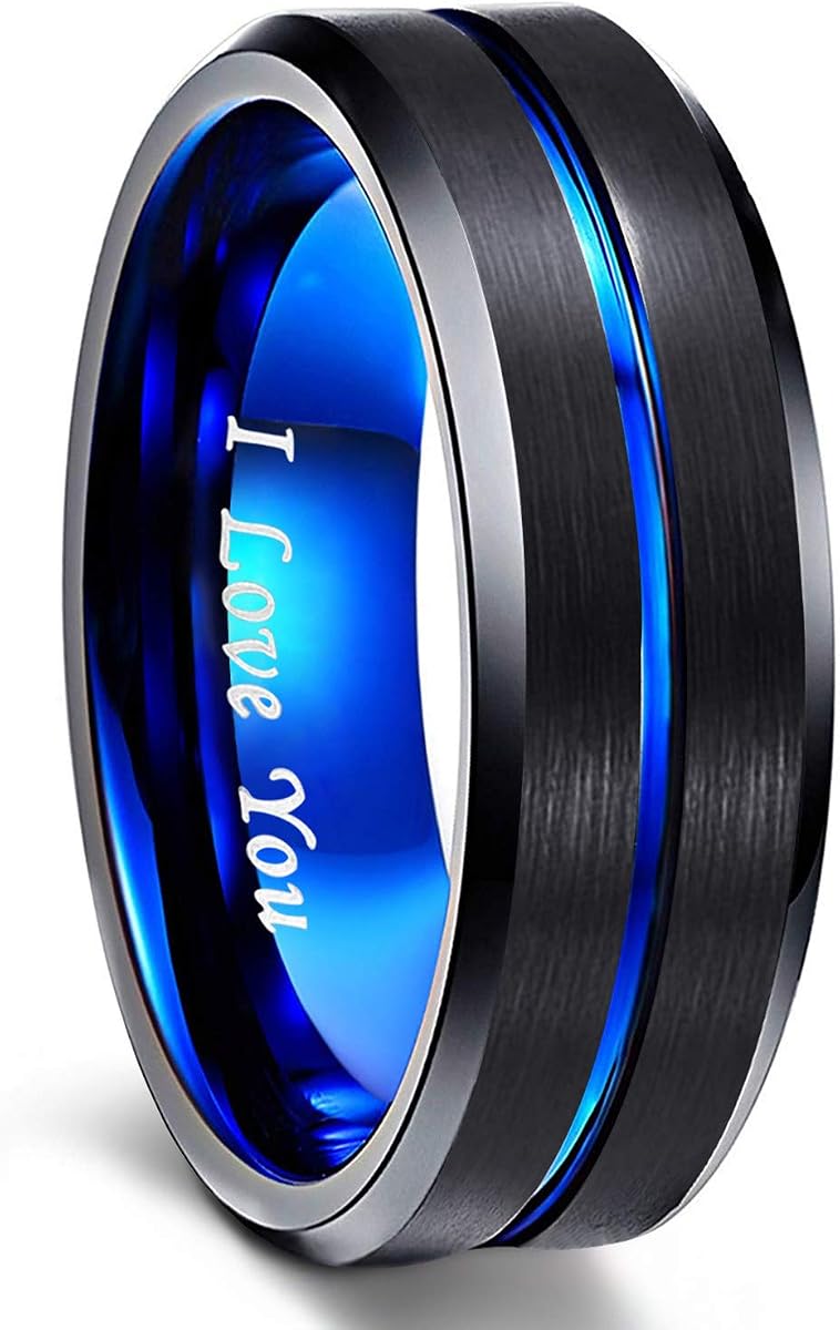 Mens Tungsten Carbide Ring Wedding Bands Two Tone 6mm 8mm 10mm
