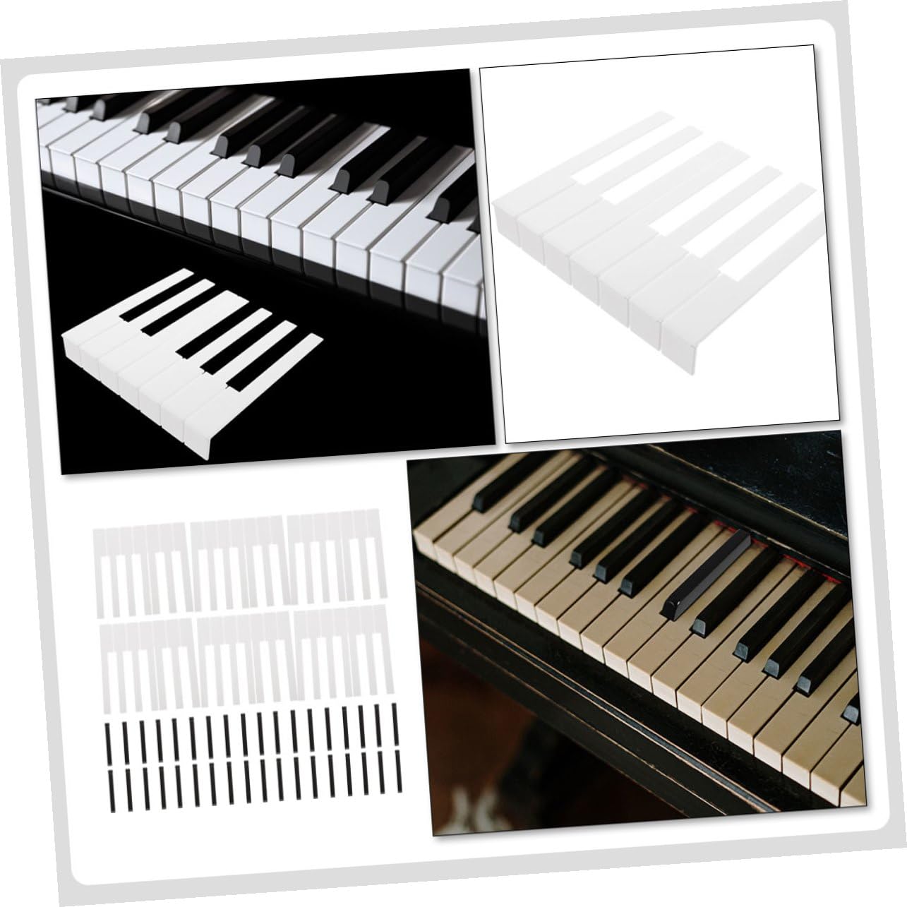 Cabilock Kit Profesional de 88 Piezas de Cubiertas Acrílicas para Teclas Claras de Piano Herramientas para Reparación y Reemplazo de Teclados, Adecuado para Mantenimiento Musical