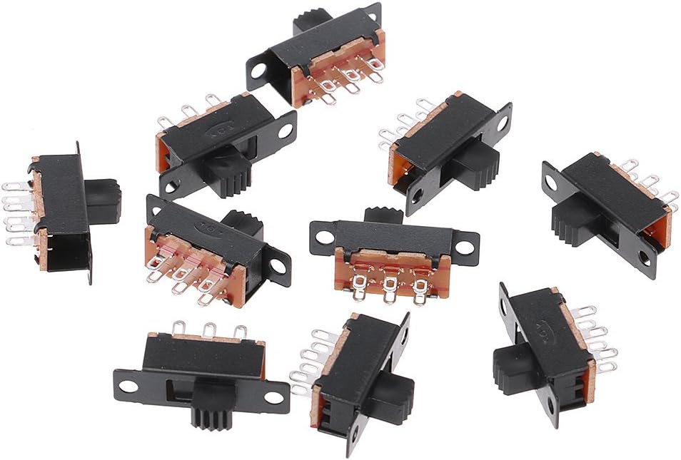 10Pcs SS22F32 6 Pins 2 Positions DPDT On/On Slide 0.5A Toggle