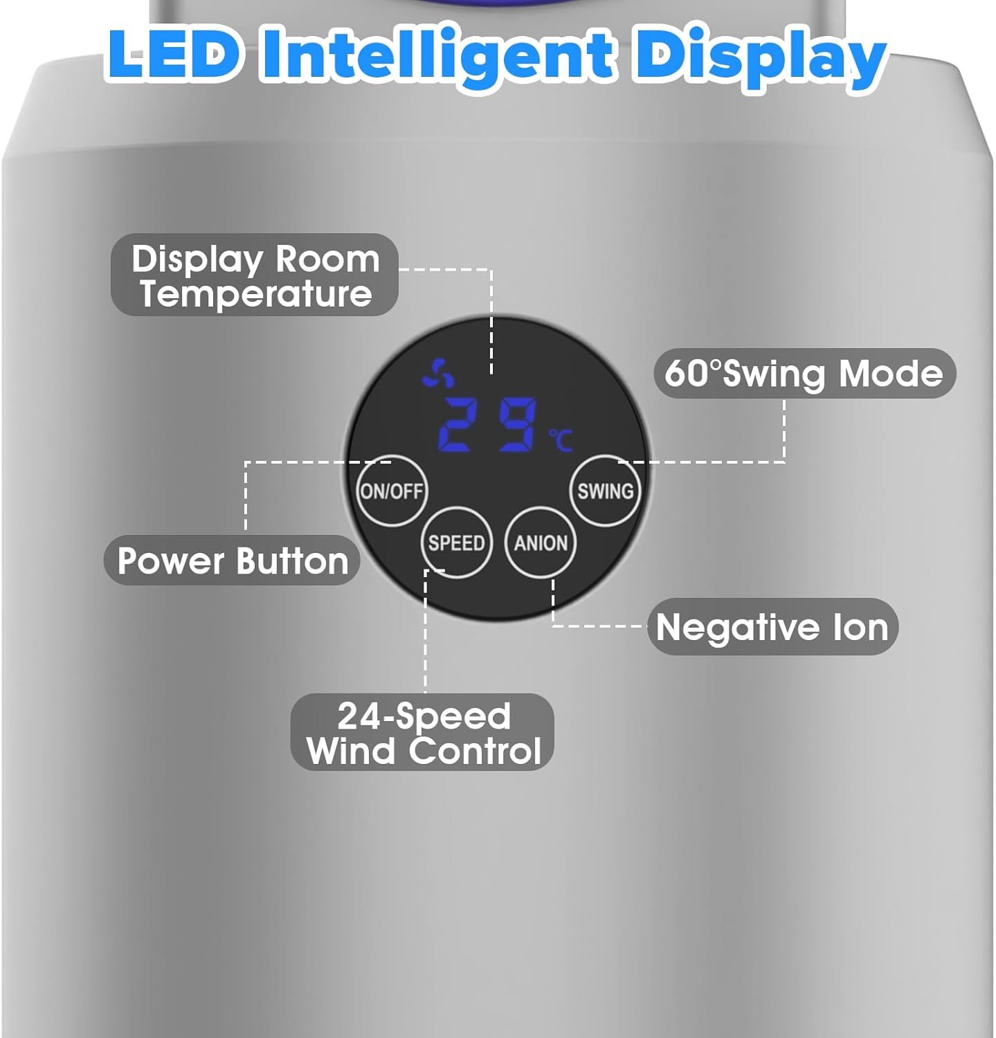 Bladeless Tower Fan with Remote, Air Circulator Cooling Fan for Indoor Use, 24 Speeds Settings, 12 Timer, Quiet Oscillating Fan for Home Bedroom