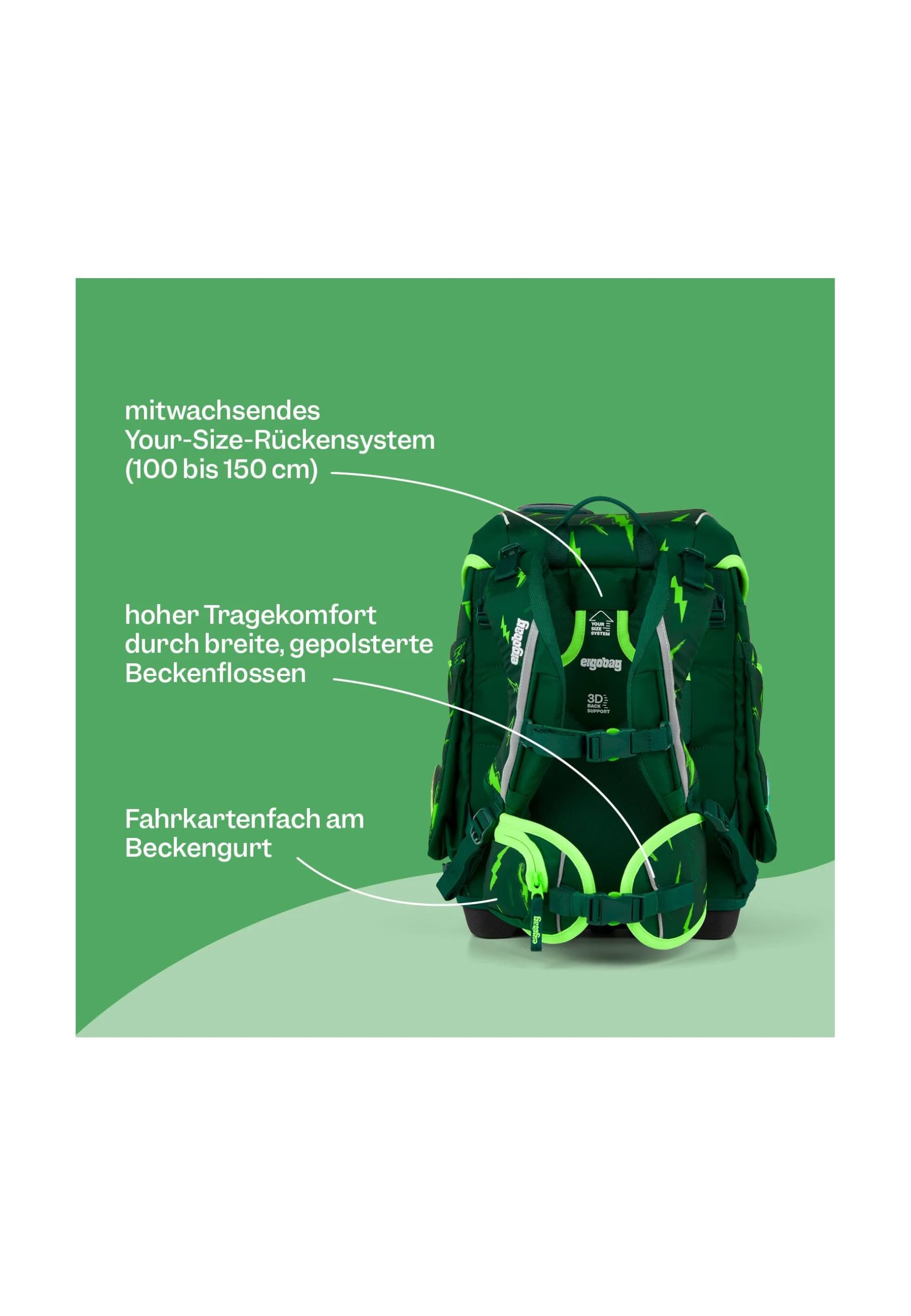 ergobag cubo Set ergonomischer Schulranzen Klassisch 5-teilig 1. Klasse Grundschule - 5