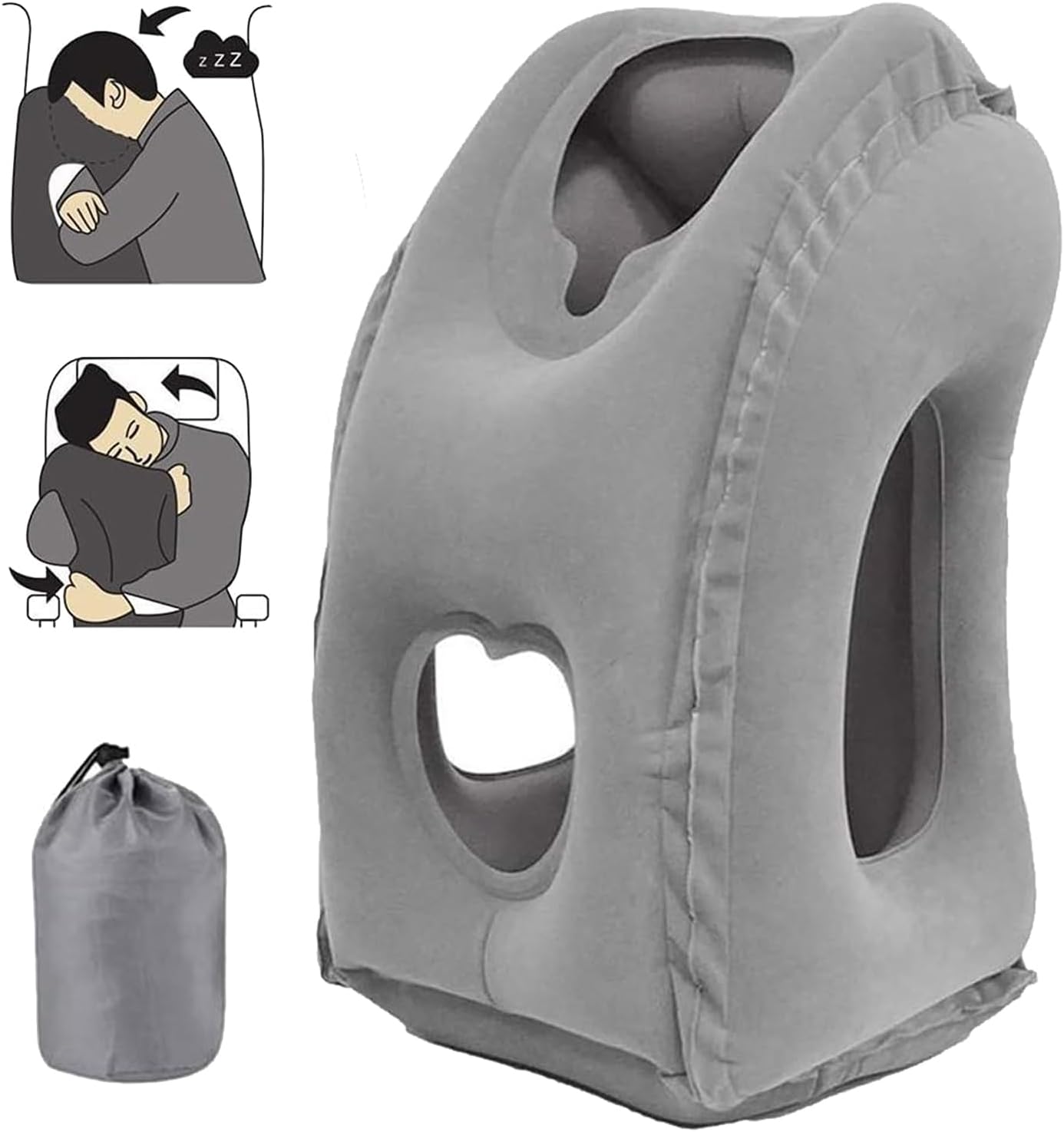 Travel Pillow for Air-plane, Inflatable Travel Pillow, Inflatable Neck Air Pillow for Sleeping, Support Head, Chin, Neck and Lumbar, Avoid Neck & Shoulder Pain, Comfortable for Airplane, Car