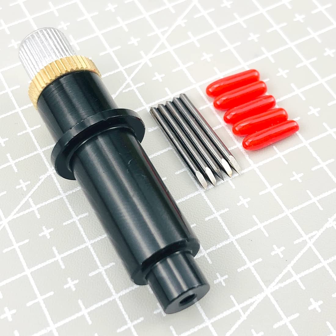 Printer Accesstories 5pcs 45 Degree Plotter Blade Vinyl Cutter Replaced Knife for Mimaki Milling Cutter Engraving Machine + 1pc Blade Holder Round|Printer Parts| -