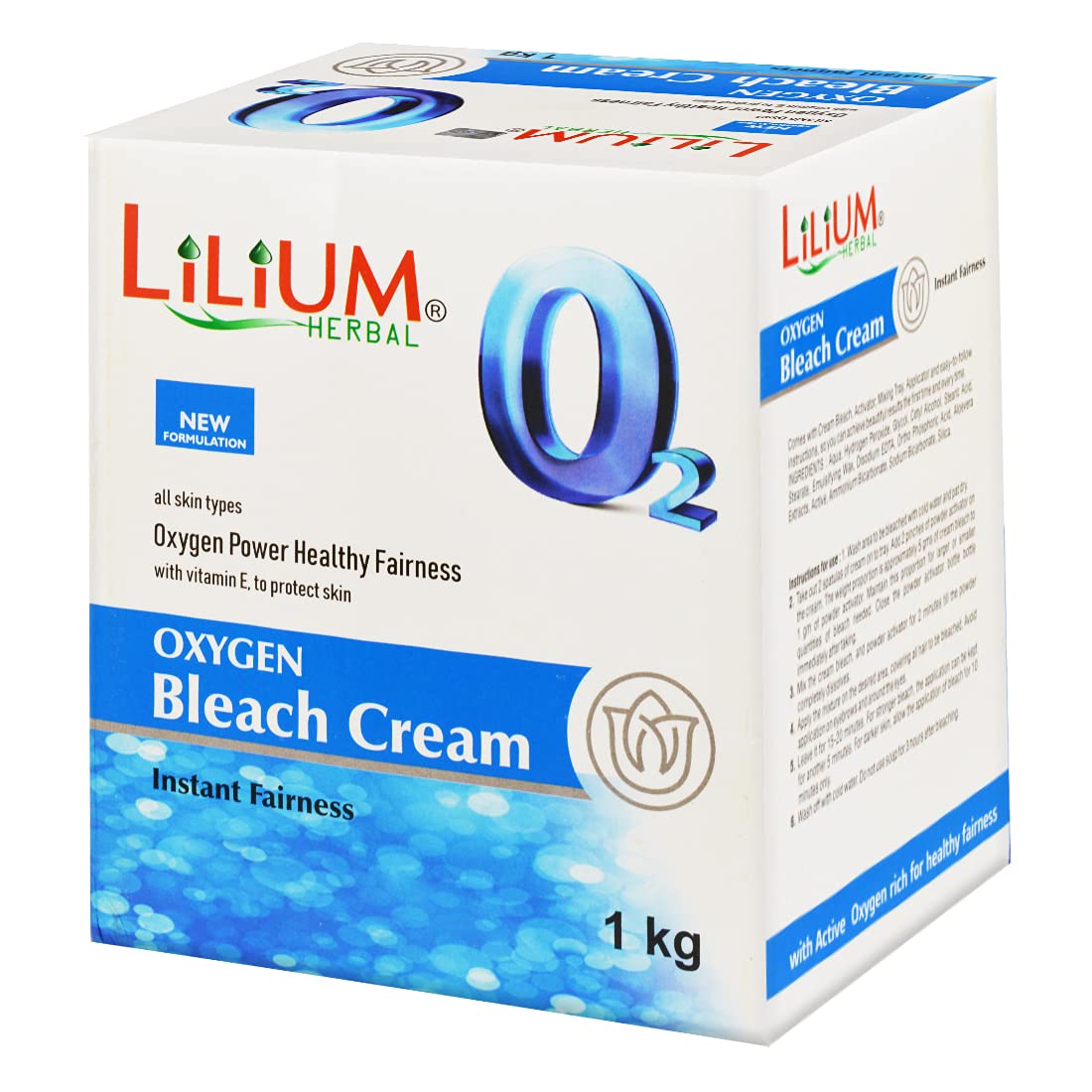 Lilium Oxygen Bleach Cream 1kg | New Formulation, Instant Fairness | Enriched With Vitamin E To Protect Skin