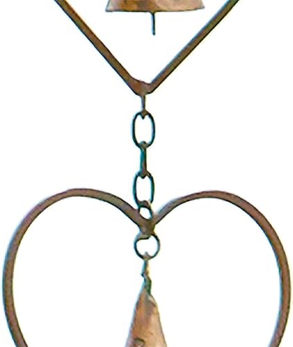 Miniatura 7 de Cadenas de lluvia de corazones y campanas de graffiti antiguos, paquete de 2