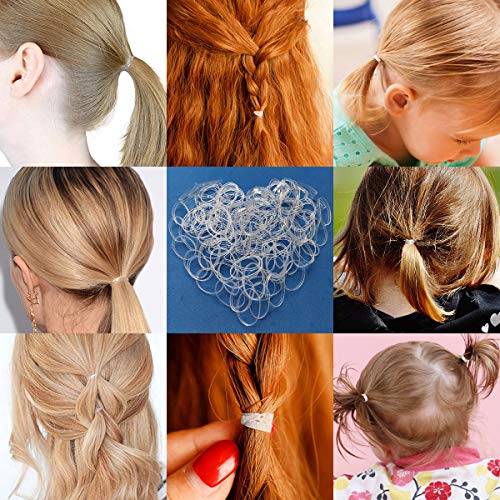 Clear Elastic Hair Bands，BEBEEPOO 2500pcs Mini Hair Rubber Bands with a Box, Soft Hair Elastics Ties Bands 2mm in Width and 30mm in Length-Hair Elastics - STRONG - REUSEABLE - Thumbnail 6