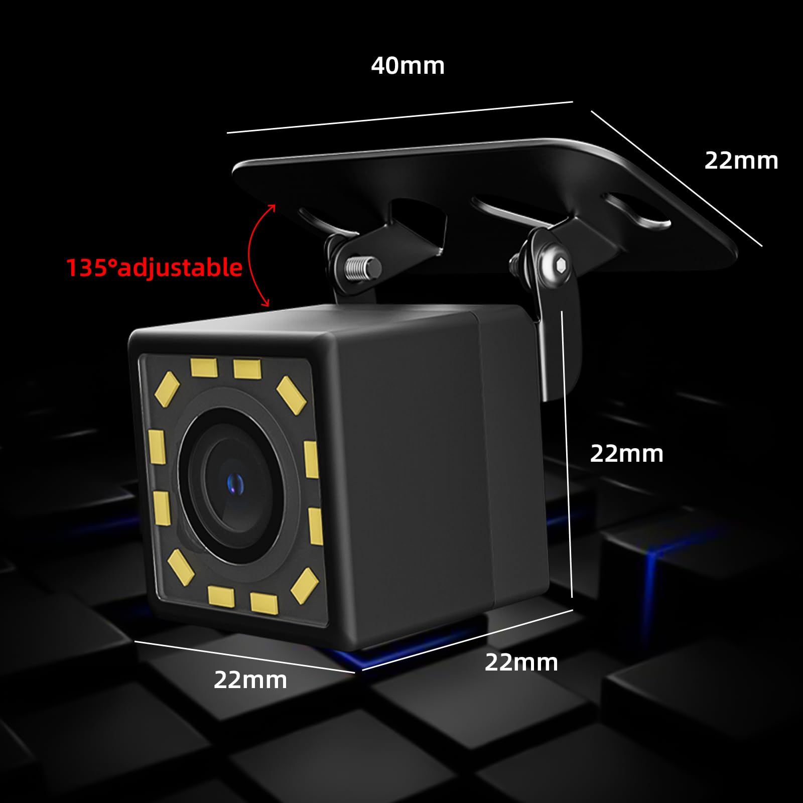 Caméra De Recul Voiture Ultra HD 12 LED - Vision Nocturne 170° - Étanche IP68 - 12V Universelle Pour Auto/camion/SUV