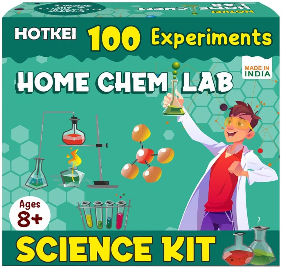 HOTKEI Educational 100 Science Experiment Kit Games Gift Toys for Kids Boy Girl Ages 8 10 12 15 Year STEM Scientific Lab Kit Project Toy Birthday Gifts for Boys Girls Home Chem Lab Toy Science Kit