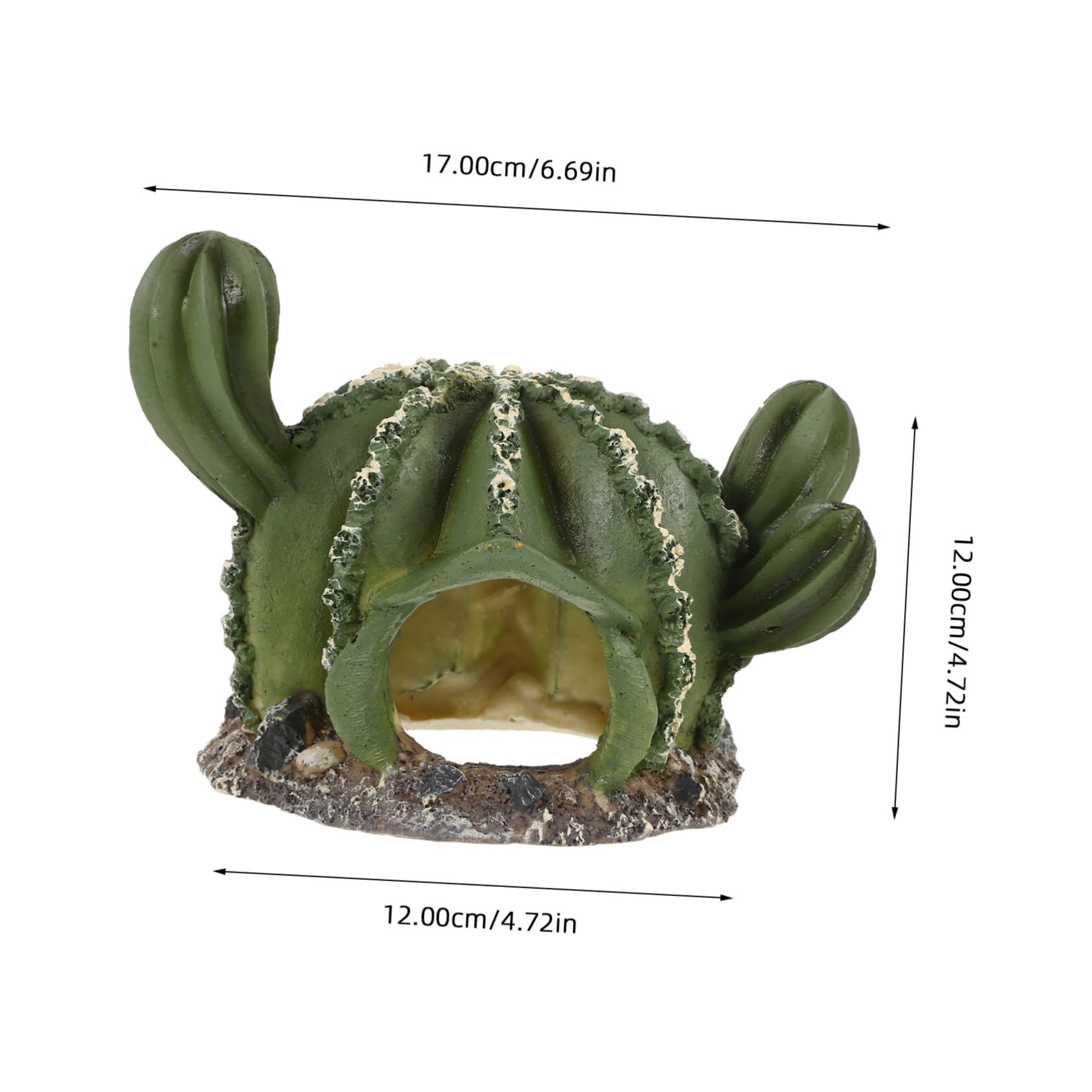 BESPORTBLE 4pezzi Caverna Decorativa Resina Per Rettili Forma Di Cactus Nascondiglio Pratico Per Terrario Rifugio Naturale Per Lucertole e Altri Animali Esotici