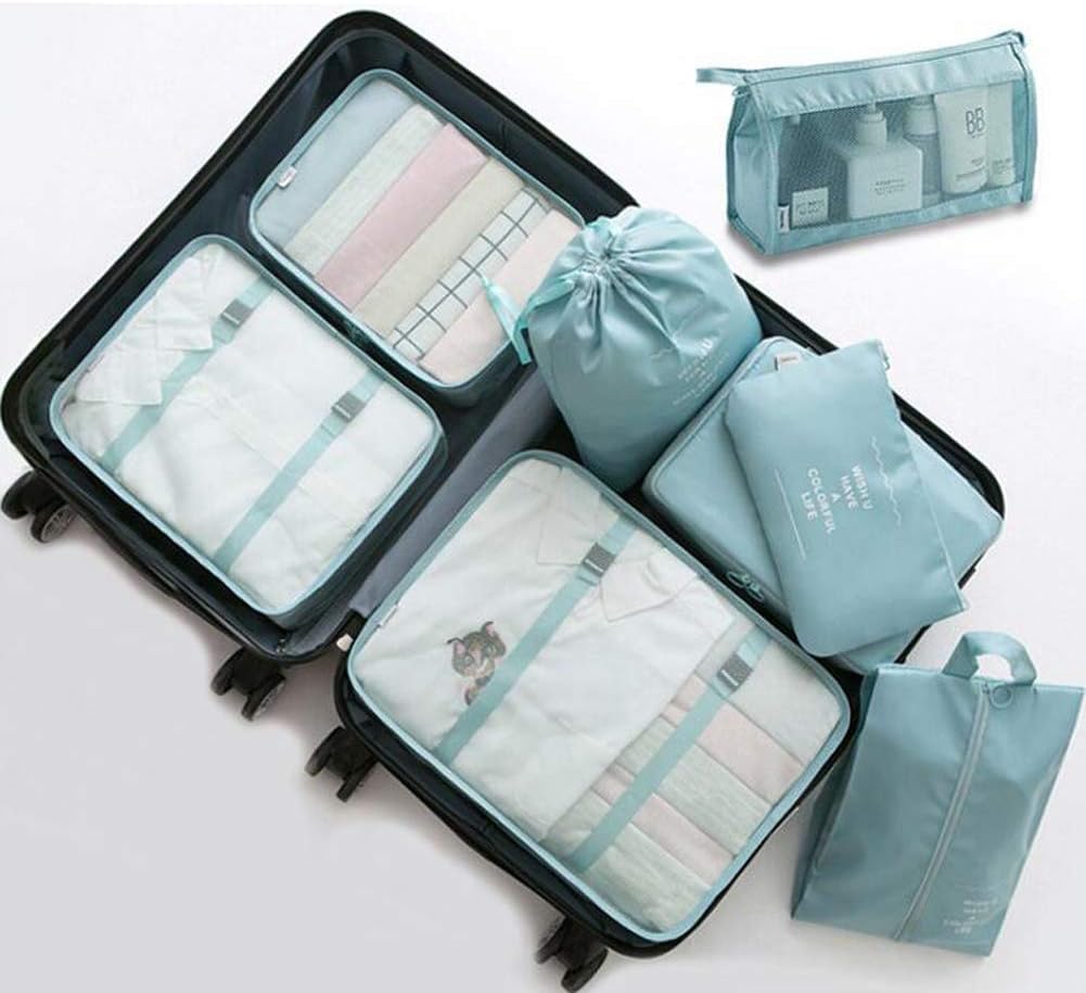 Travel Organiser Packing Cubes, Venkaite 9 PCS Multifunction Travel Cubes Luggage Organiser Packing Bags Waterproof Travel Compression Suitcase Bag Travel Essential Bag(A-Blue) Travel Organiser Packing Cubes, Venkaite 9 PCS Multifunction Travel Cubes Luggage Organiser Packing Bags Waterproof Travel Compression Suitcase Bag Travel Essential Bag(A-Blue)
