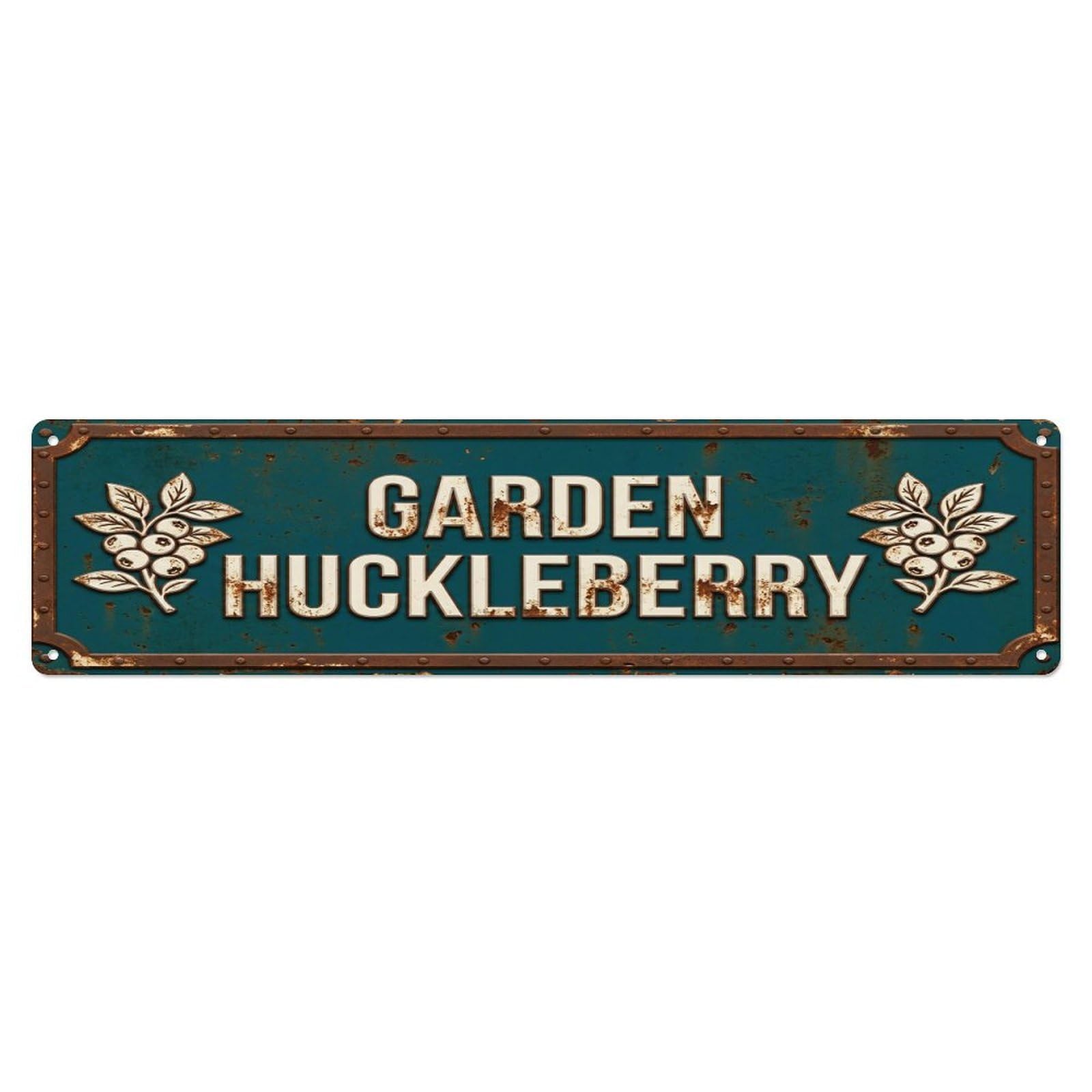 GARDEN HUCKLEBERRY Vintage Berry Rustic Farmhouse Metal Tin Sign