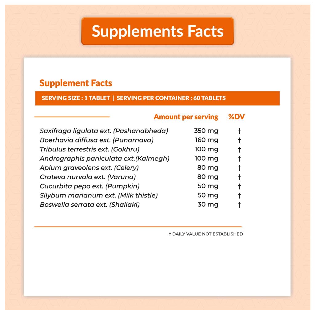 RHN Satvam Kidney Detox (60 Tablet) | Natural herbal supplements for kidney cleaning, urinary tract support for daily welfare and kidney health RHN Satvam Kidney Detox (60 Tablet) | Natural herbal supplements for kidney cleaning, urinary tract support for daily welfare and kidney health