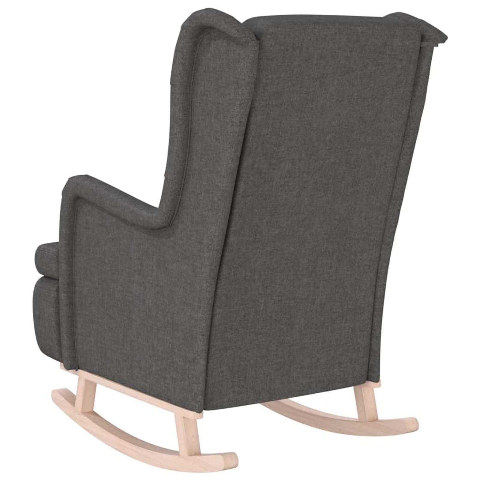 Homgoday Sillón con Patas mecedoras Madera de Caucho Tela Gris Oscuro Sillon Relax sillones para el salón Sillon Lactancia butaca reclinable Silla Lectura