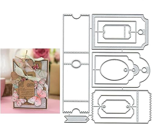 Label Tag Metal Die Cuts, Label Tag Cutting Dies Cut Stencils for DIY Scrapbooking Cards Decorative Embossing Paper Dies for Scrapbooking Card Making