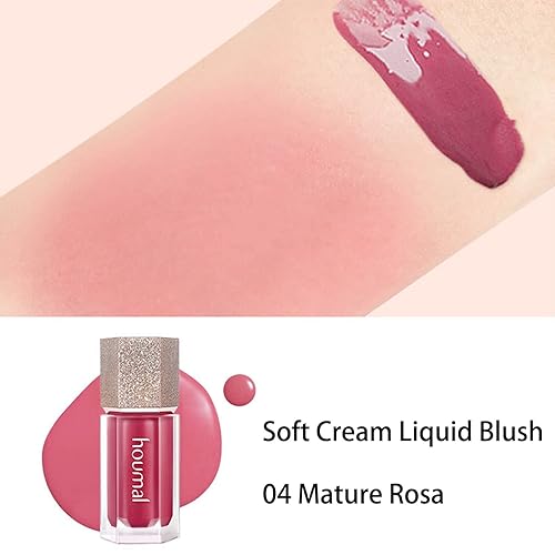 Miniatura 2 de Paminify Rubor líquido crema suave rubor cremoso ligero mezclable con aplicador de cojín maquillaje hidratante suave y sedoso sin crueldad naranja