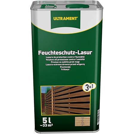 Ultrament Feuchteschutz-Lasur 3-in-1, teak, 5l