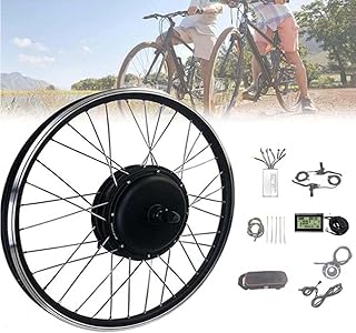 20”,24”,26”,27.5”,28”,29”,700c Inch E-Bike Conversion Kit Electric Bike Conversion Kit Rear Wheel Freewheel Electric Bike Kit Motor with LCD3 Display,48V/350W-20INCH