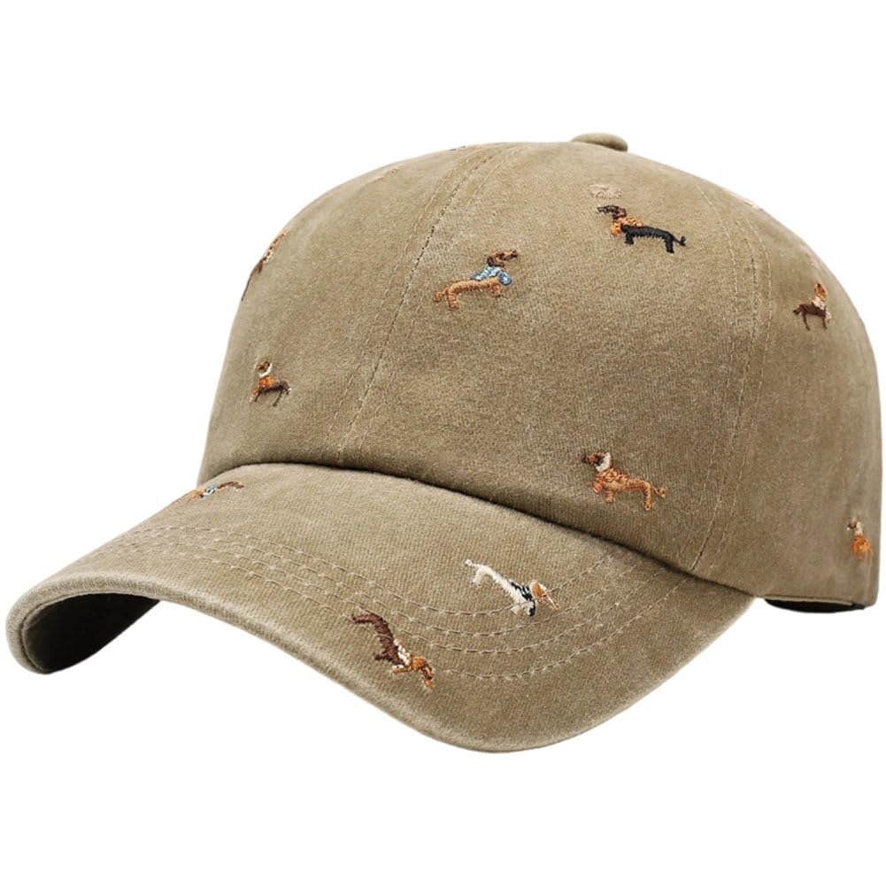 Sslvya Embroidered Dachshund Baseball Cap Vintage Adjustable Golf Dad Hat for Men Women Dog Lover Gift