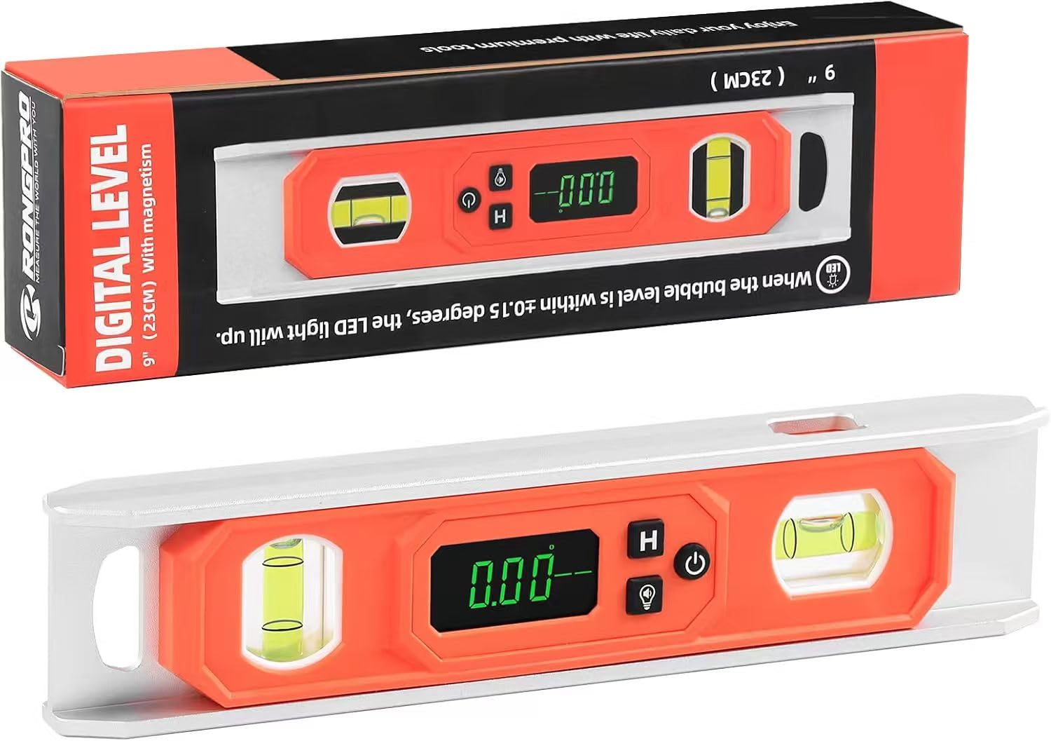 RONGPRO 9" Digital Level - Angle Finder with LCD & Magnet -1 RONGPRO 9" Digital Level - Angle Finder with LCD & Magnet -1