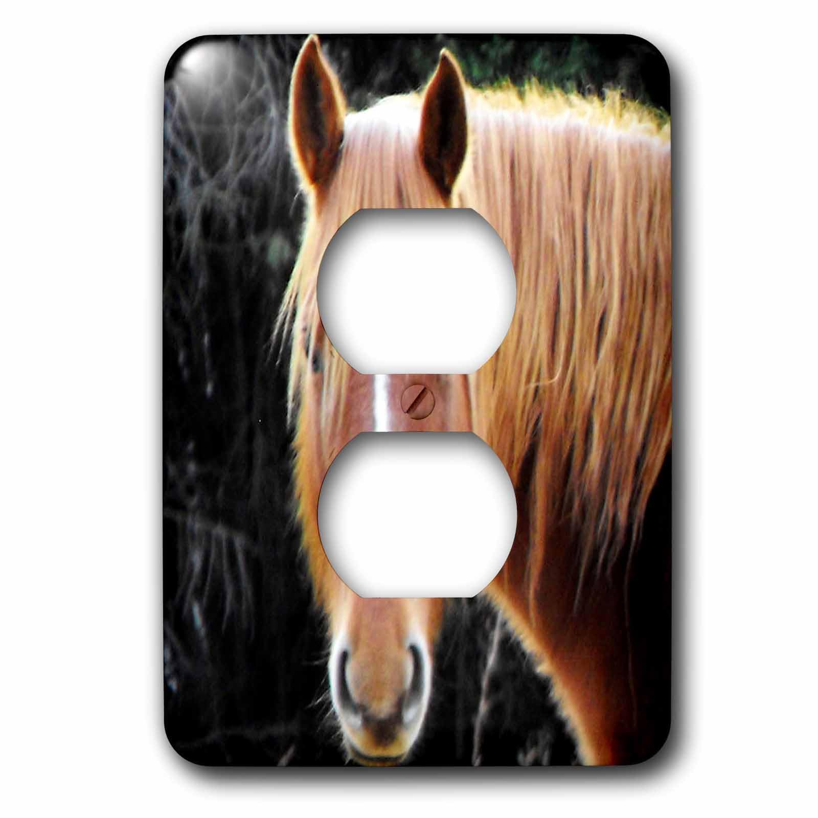 Prises de prise tête de cheval marron cache double 3dRose lsp_51785_6