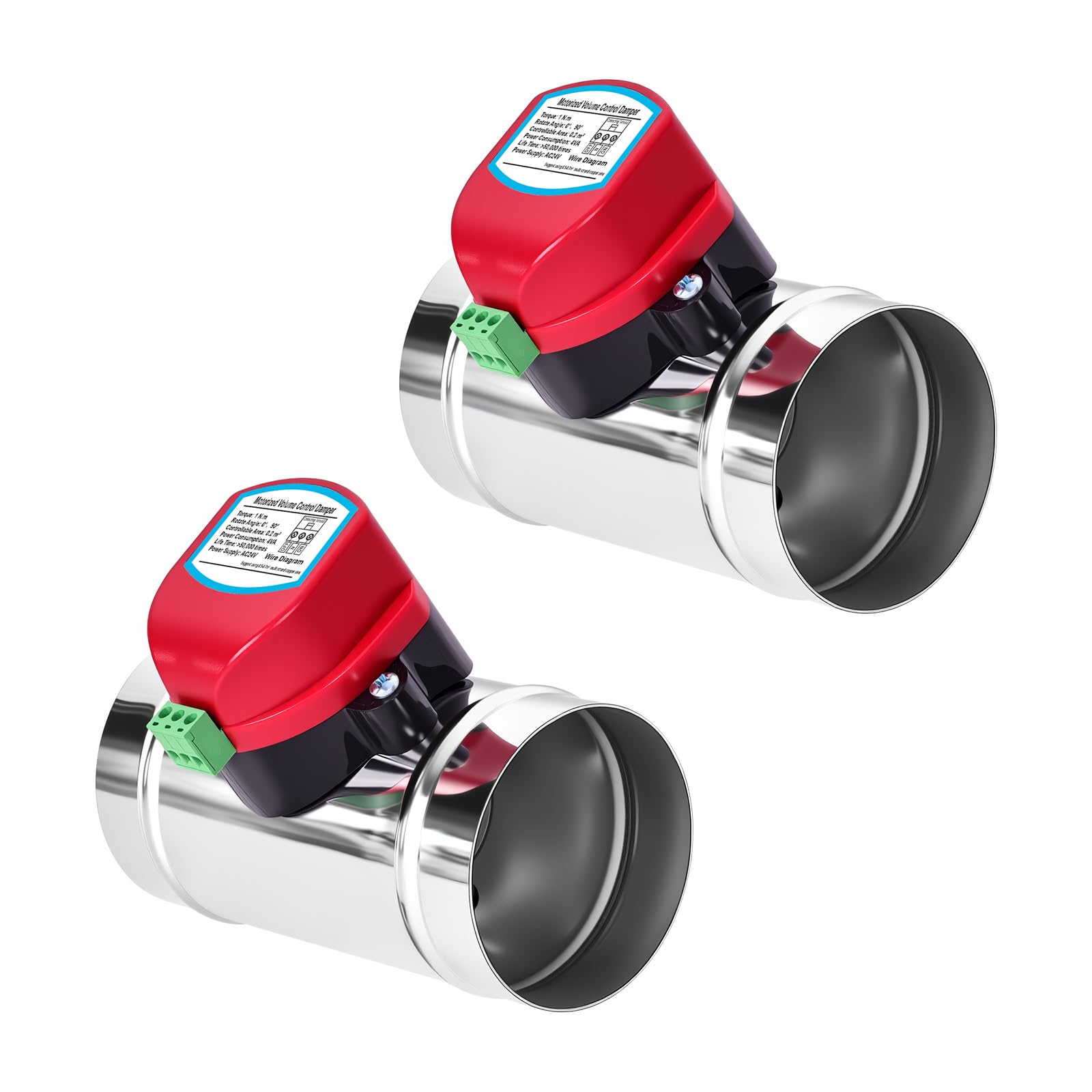 Contrôle du flux d'air optimal par clapet motorisé 24V en acier inoxydable pour gaine CVC