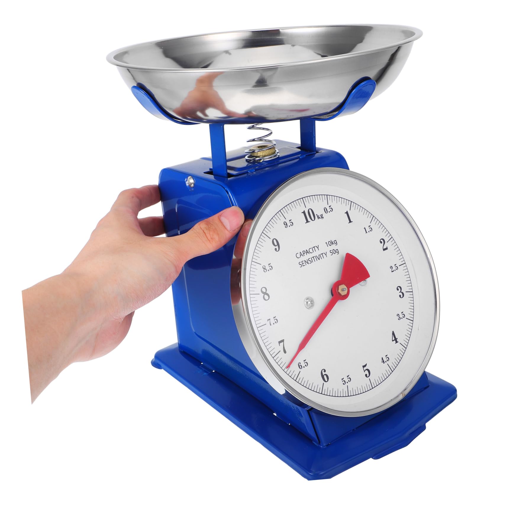 TOPBATHY Báscula de Cocina Vintage con Dial Grande y Bandeja Desmontable, Capacidad 10 Kg, Acero Inoxidable y Hierro, Adecuado para Hornear y Preparar Alimentos