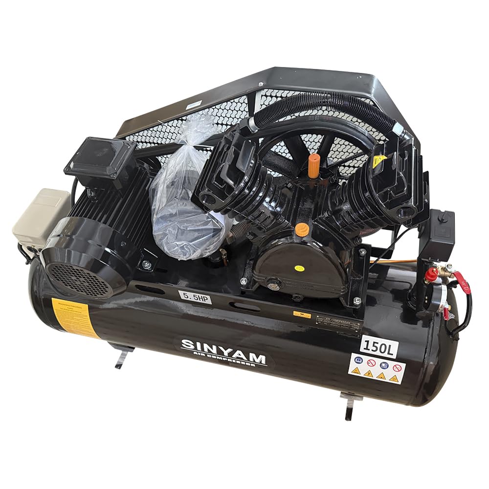 Amazon | 三相 200V 5馬力 150L 横型タンク ベルト式 コンプレッサー