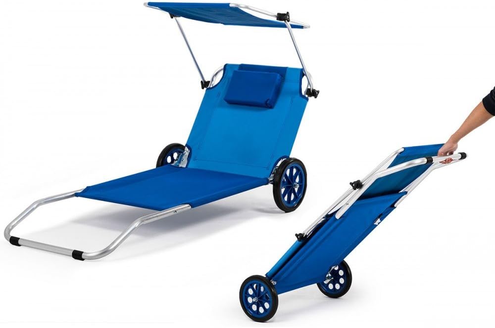 Siesta Design Maui Folding Beach Chair with Built-In Parasol