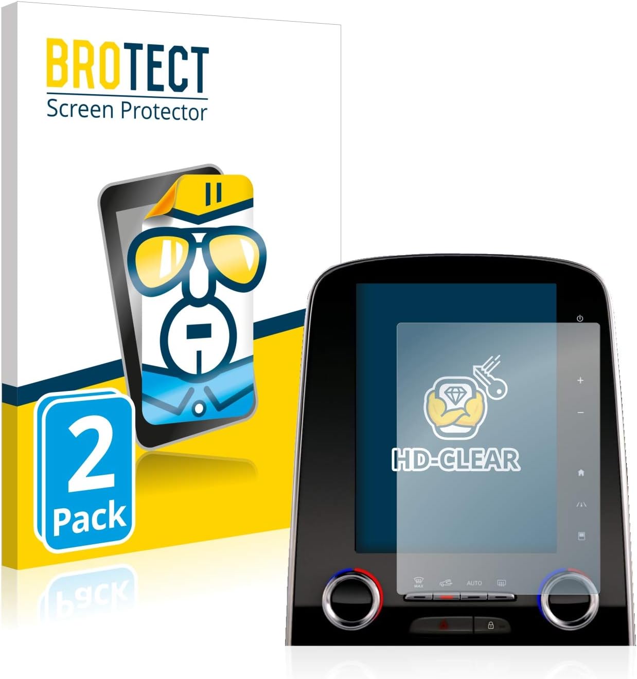 brotectScreen Protector compatible with Renault Scenic R-Link 2 8.7" (2 Pack) - HD-Clear Protection Film