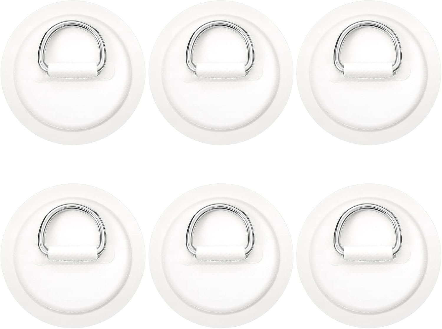 Hotop 6 Pieces Stainless Steel D-Ring Pad PVC Inflatable Boat Pad Patch D-Ring Patch for PVC Inflatable Boat Kayak Canoe Deck Accessories (White) : Sports & Outdoors