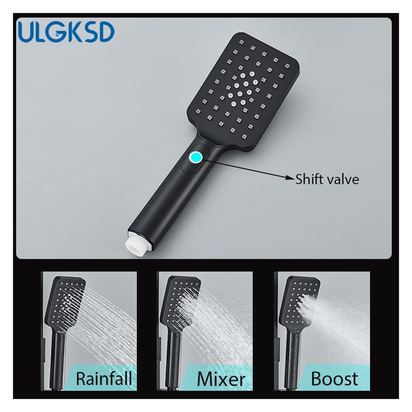 LCD cyfrowy czarny system prysznicowy do łazienki zestaw bateria termostatyczna do łazienki System z 4-kierunkowym zestawem kranów prysznicowych z deszczownicą Mixer Tap(Hold-Cold Black A)