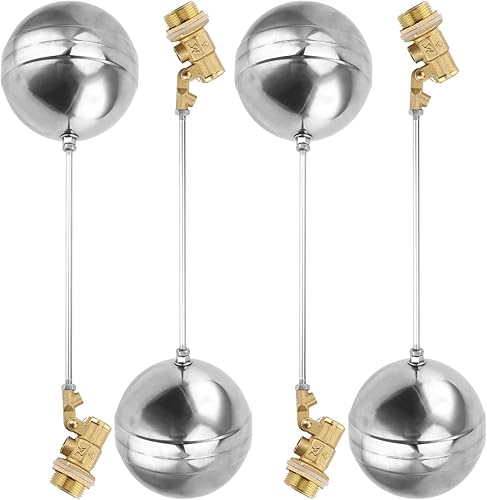 JAPCHET Válvula de bola flotante de acero inoxidable, válvula de bola flotante ajustable DN20 de 3/4 pulgadas, tanque de agua ajustable, válvula de