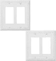 Vista 30 de Cubierta de Interruptor de Luz de Tomacorriente Dúplex Individual Belaire de Metal con Cuentas para Pared, Paquete de 4 Latón Antiguo 1 Gang