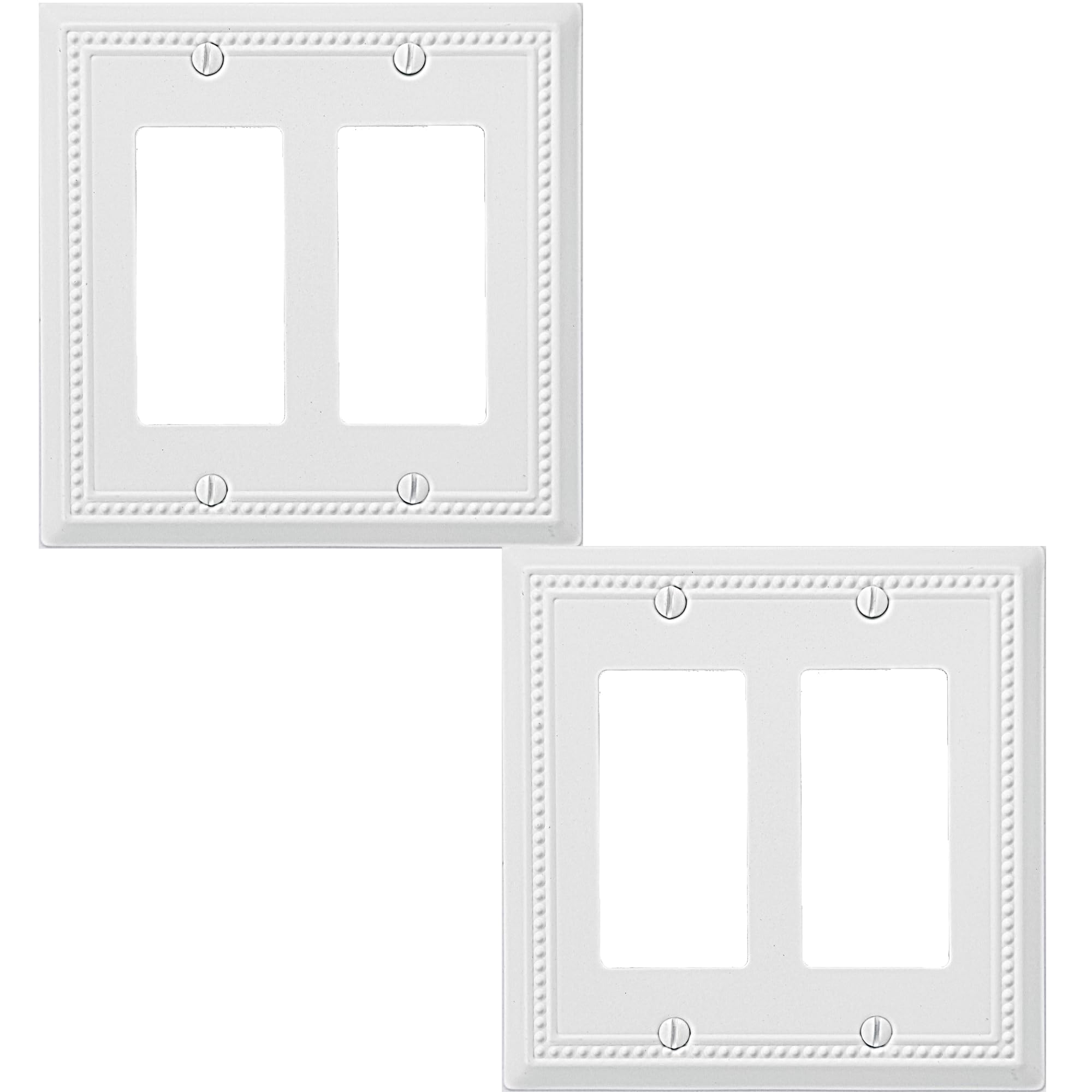 Beaded Wall Plates - Elegant White Decor -13