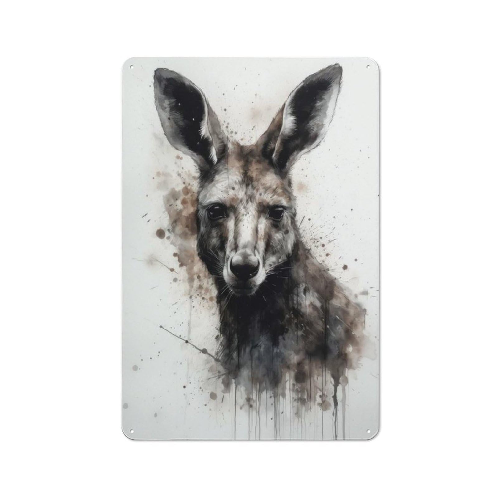 For Living Room Or Hallway, Kangaroo Beauty Retro Metal Plaque 30x20cm, for A Newly Furnished Living Room And Hallway