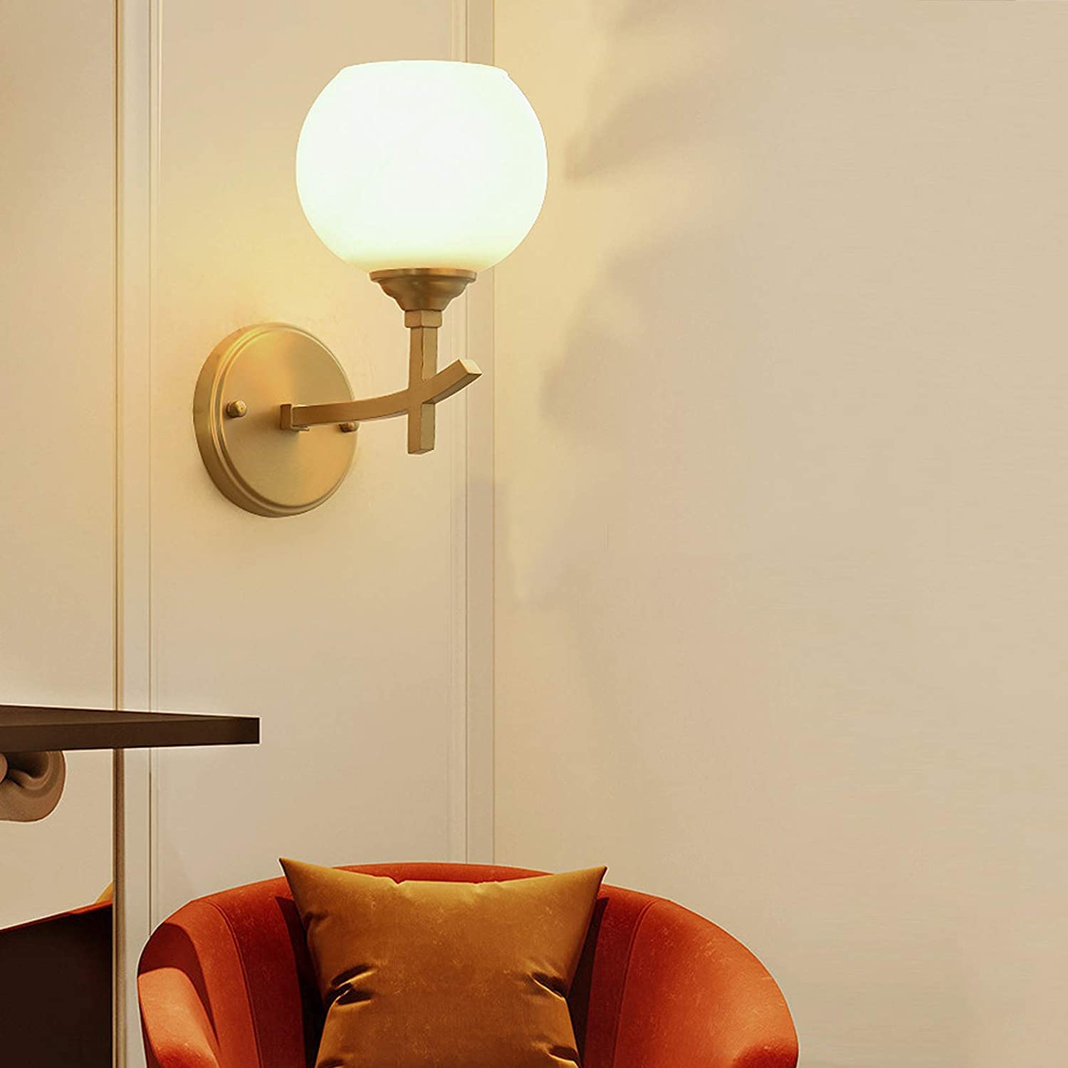 Antieke Volledig Koperen Wandlamp Creatieve Glazen Lampenkap Wandkandelaars Verlichting E27 Verstelbare Swing Arm Wandlampen voor Woonkamer Slaapkamer Kantoor Keuken Loft Bar (Grijs
