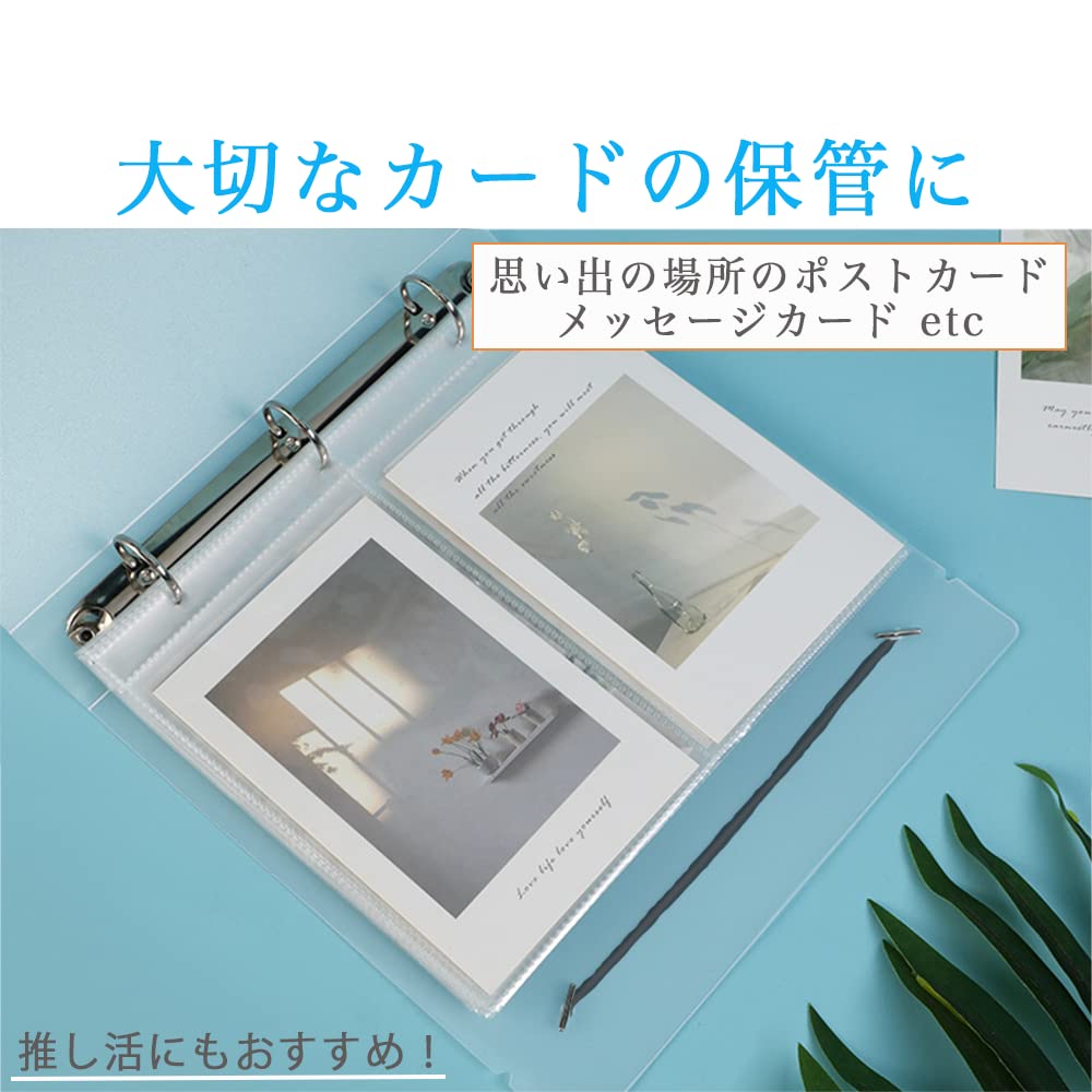 Amazon | AZNABLE ポストカード ファイル 横 収納 ハガキホルダー 横