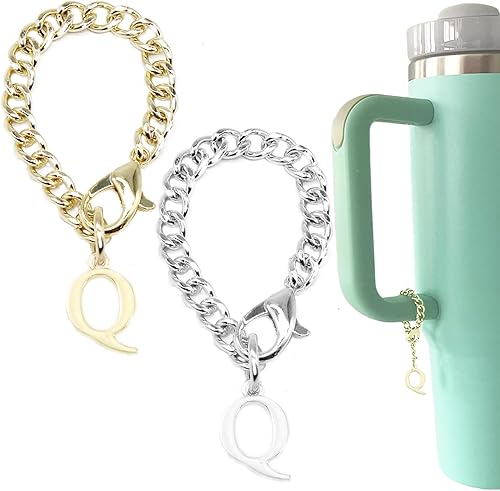 Miniatura 7 de 2 piezas de dijes de letras para Stanley Cup A-Z ID inicial colgantes personalizados para mango de vaso Stanley